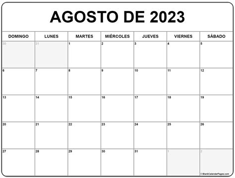 calendario agosto 2023 con actividades